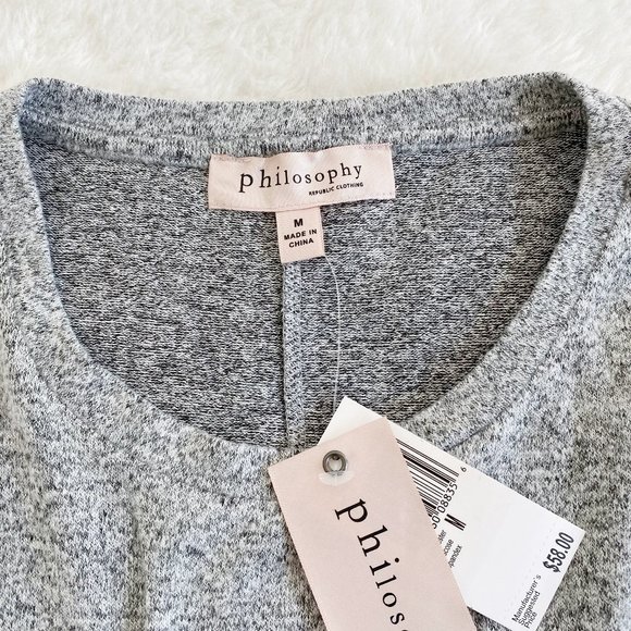 Philosophy, Women's Comfy Sleeveless Dress, Ruffle Hem, Heather Gray, Size M - Picture 4 of 8